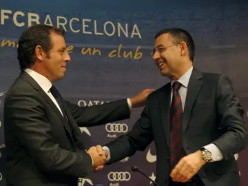 Bartomeu junto a Sandro Rosell Bartomeu junto a Sandro Rosell