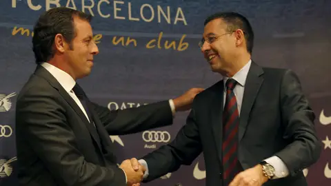 Bartomeu junto a Sandro Rosell Bartomeu junto a Sandro Rosell