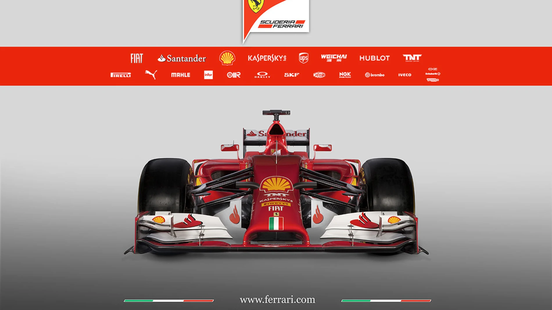 El nuevo Ferrari F14-T de frente