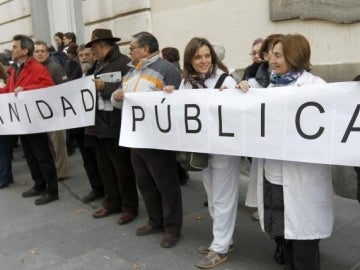 Manifestaciones en defensa de la sanidad pública.