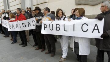 Manifestaciones en defensa de la sanidad pública.