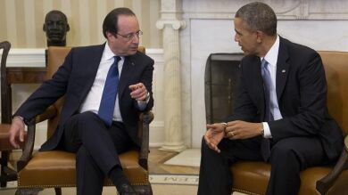 Obama y Hollande visitan la residencia del presidente Jefferson antes de reunirse en el Despacho Oval