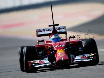 Fernando Alonso durante la sesión de pruebas
