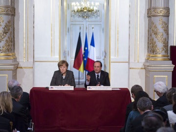 Angela Merkel y François Hollande