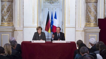 Angela Merkel y François Hollande