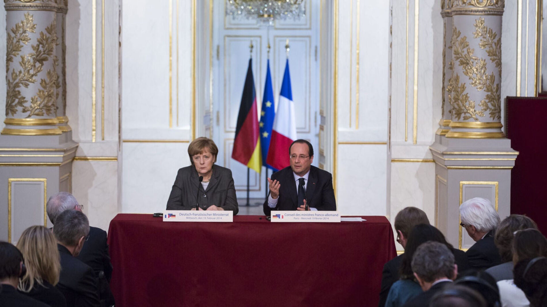Angela Merkel y Fran&ccedil;ois Hollande