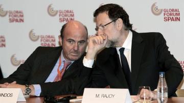 Mariano Rajoy y Luis de Guindos en Bilbao
