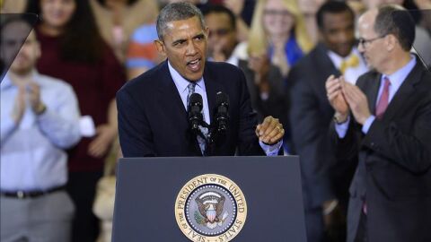 Barack Obama en una comparecencia