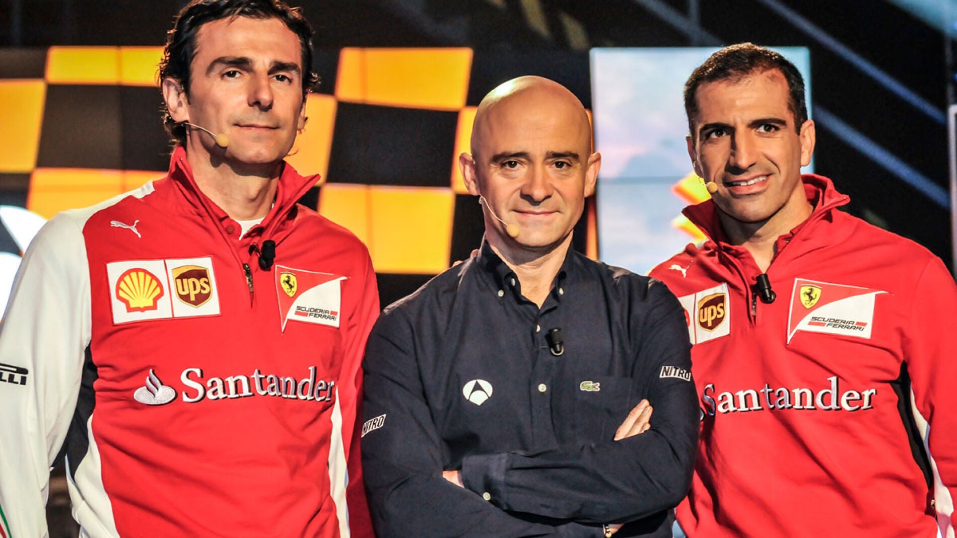 Pedro de la Rosa y Marc Gen&eacute; junto a Antonio Lobato