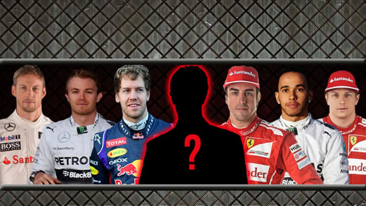 Button, Rosberg, Vettel, Alonso, Hamilton y Raikkonen
