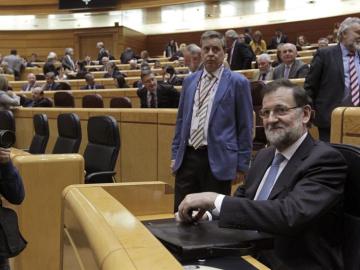 Mariano Rajoy, durante la sesión de control al Ejecutivo en el Senado