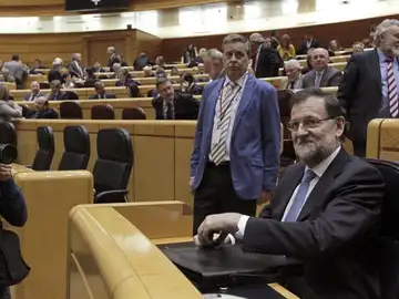 Mariano Rajoy, durante la sesión de control al Ejecutivo en el Senado Mariano Rajoy, durante la sesión de control al Ejecutivo en el Senado