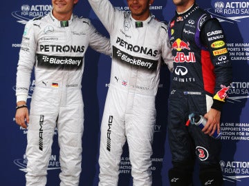Nico Rosberg, Lewis Hamilton y Daniel Ricciardo