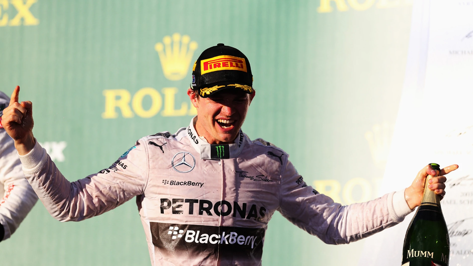 Nico Rosberg celebra la victoria en Australia