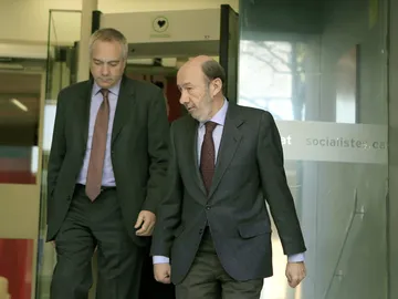 Rubalcaba junto a Pere Navarro Rubalcaba junto a Pere Navarro
