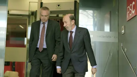 Rubalcaba junto a Pere Navarro Rubalcaba junto a Pere Navarro