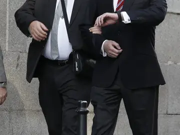 Pablo Crespo y Miguel Duran a su llegada al juzgado Pablo Crespo y Miguel Duran a su llegada al juzgado