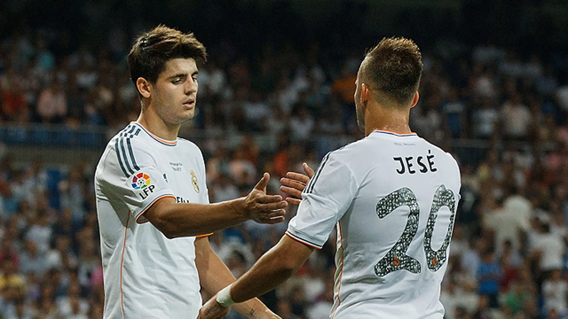 Jesé y Morata, durante un partido con el Madrid