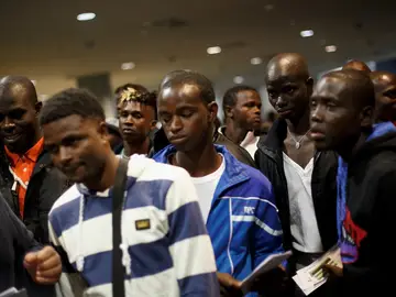 Inmigrantes en el CETI de Melilla Inmigrantes en el CETI de Melilla