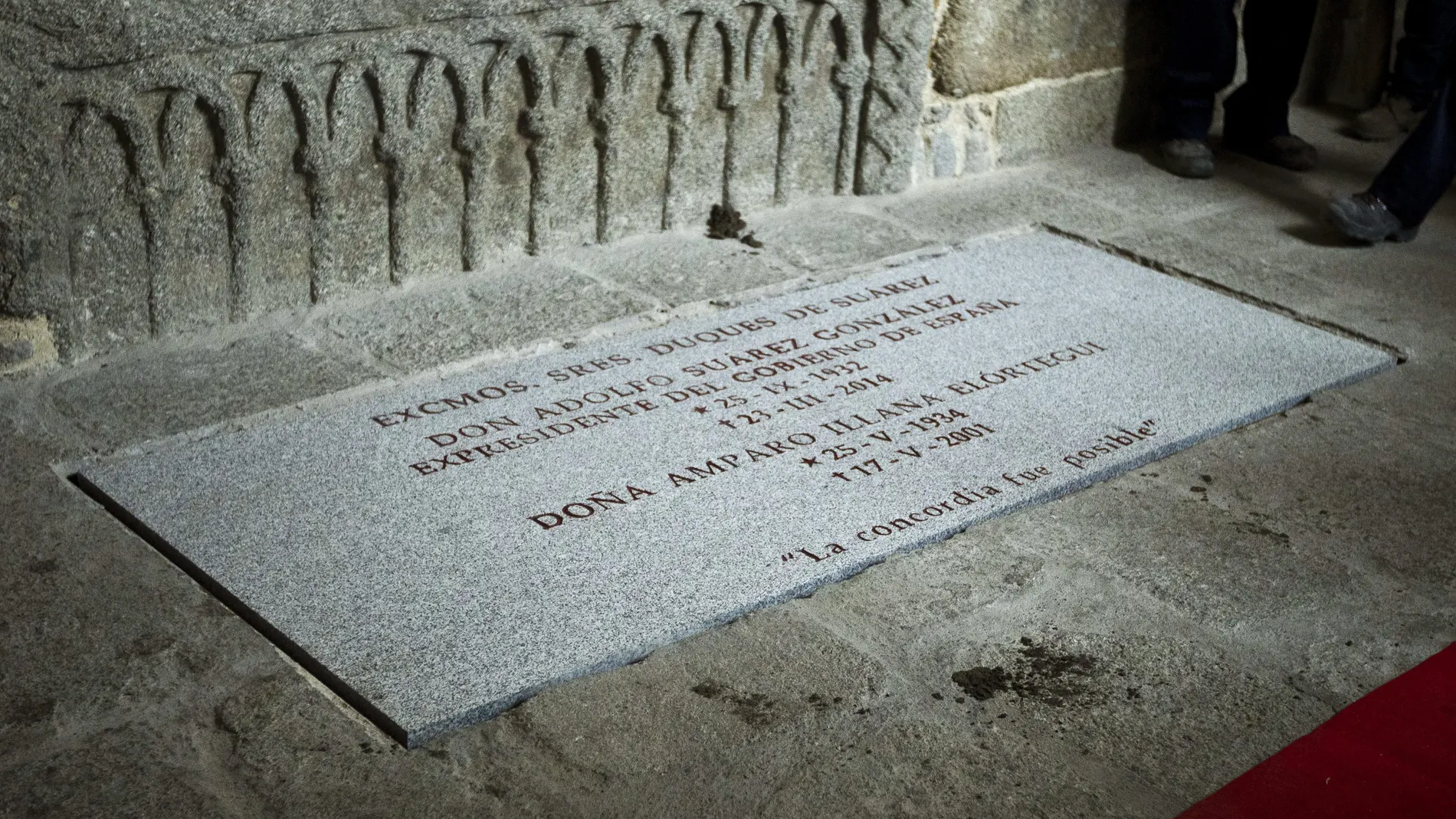 Tumba donde descansan los restos mortales de Adolfo Suárez junto a los de su esposa, Amparo Illana
