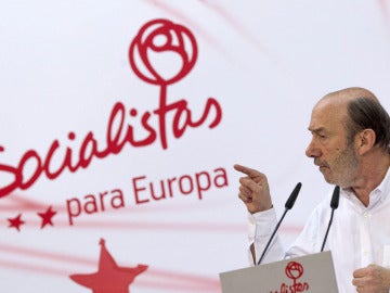 Alfredo Rubalcaba, en un acto del PSOE