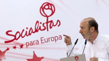 Alfredo Rubalcaba, en un acto del PSOE