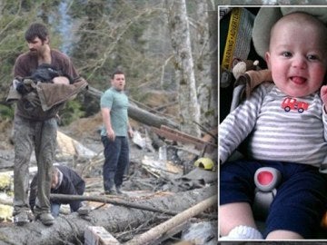 El bebé, de seis meses, fue rescatado de entre los escombros tras el alud El bebé, de seis meses, fue rescatado de entre los escombros tras el alud