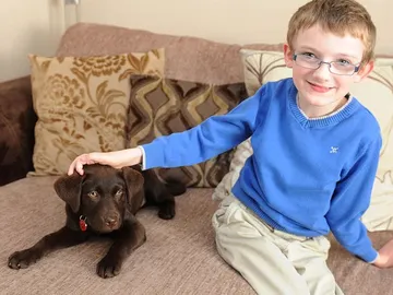Ben con su perra Rosie Ben con su perra Rosie
