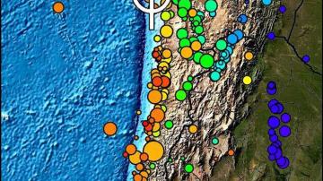 Mapa mostrando el epicentro del terremoto