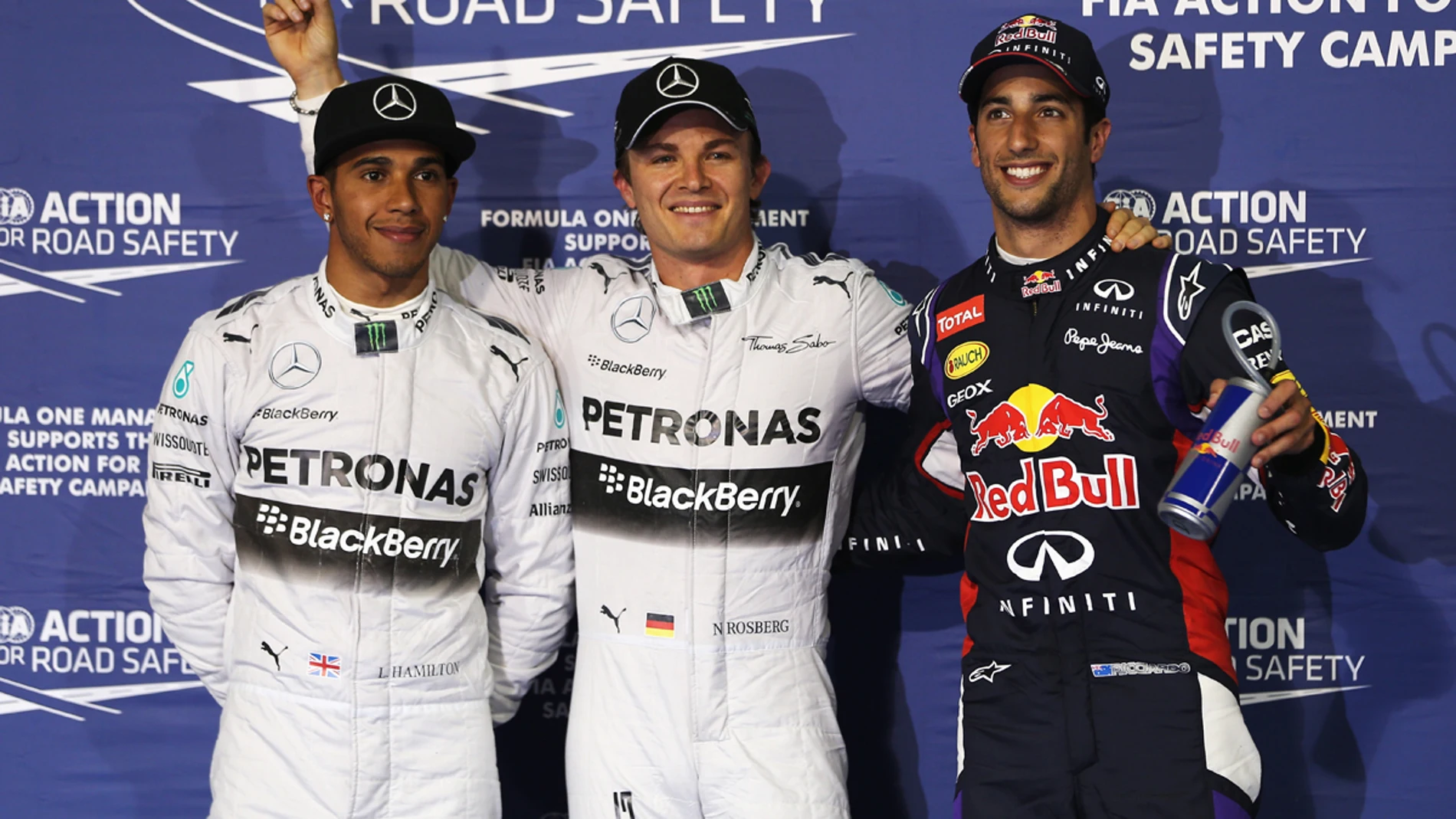 Rosberg, Hamilton y Ricciardo, los más rápidos de clasificación