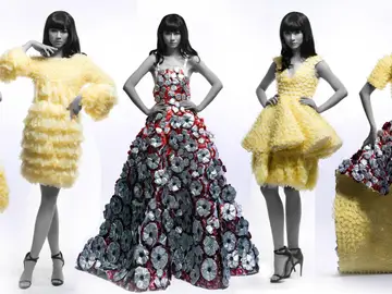 Se han utilizado 25.000 preservativos para confeccionar nueve vestidos Se han utilizado 25.000 preservativos para confeccionar nueve vestidos