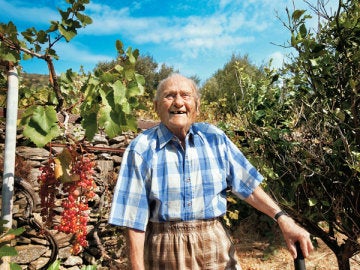 Stamaris Moraitis, en sus viñedos de Ikaria