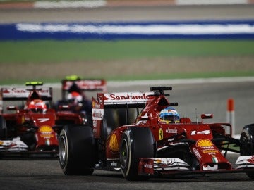Los dos Ferrari en Sakhir