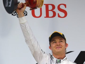 Nico Rosberg, en el podio chino