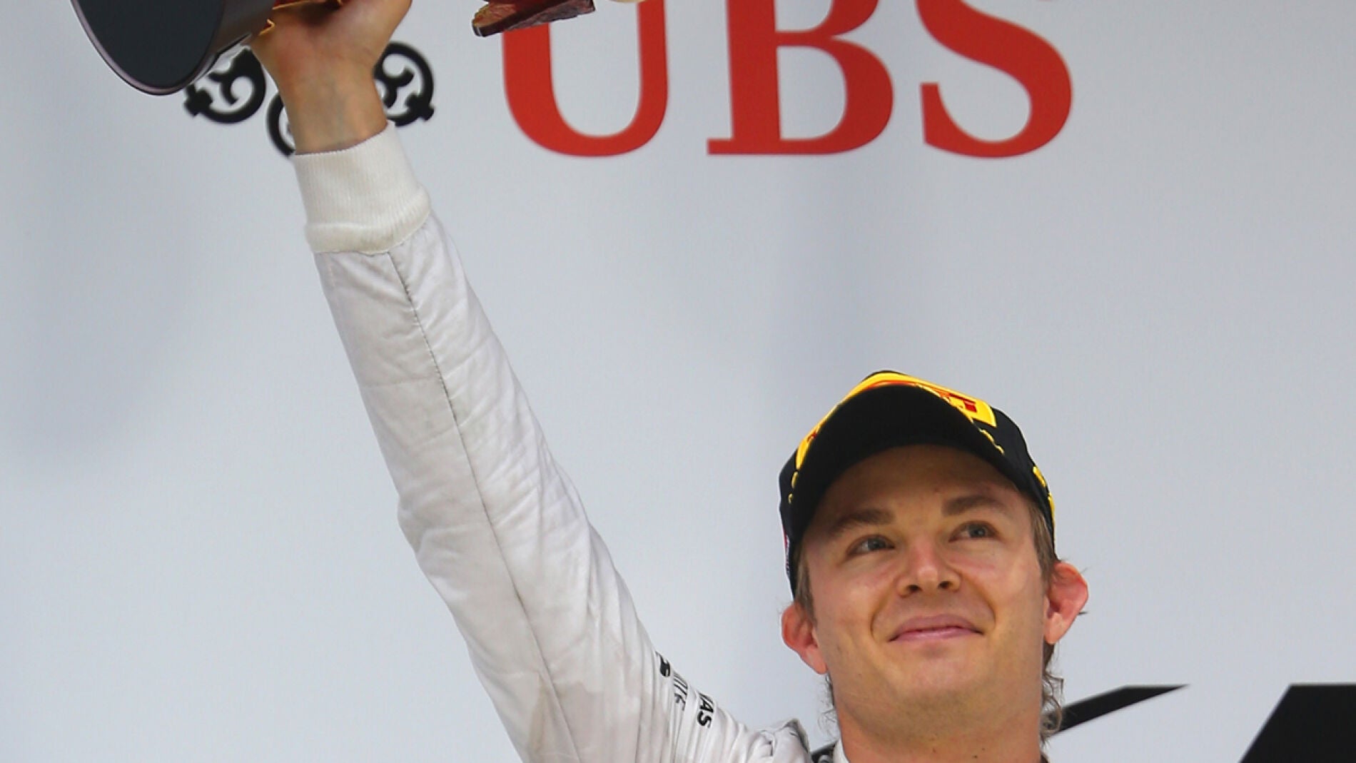 Nico Rosberg, en el podio chino