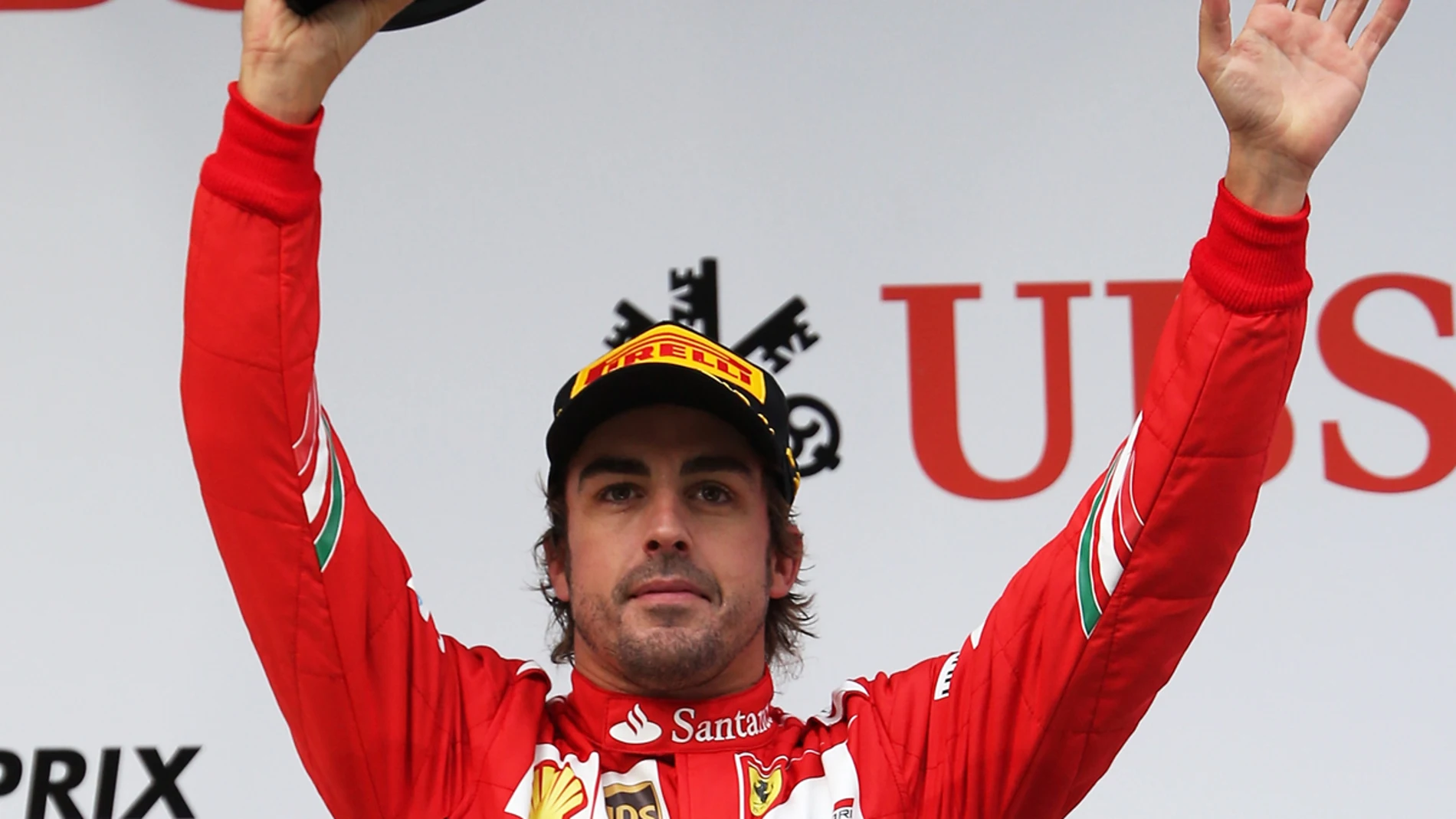 Alonso, en el podio de Shanghái