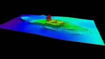 Las imágenes submarinas grabadas por los datos captados por sonar
