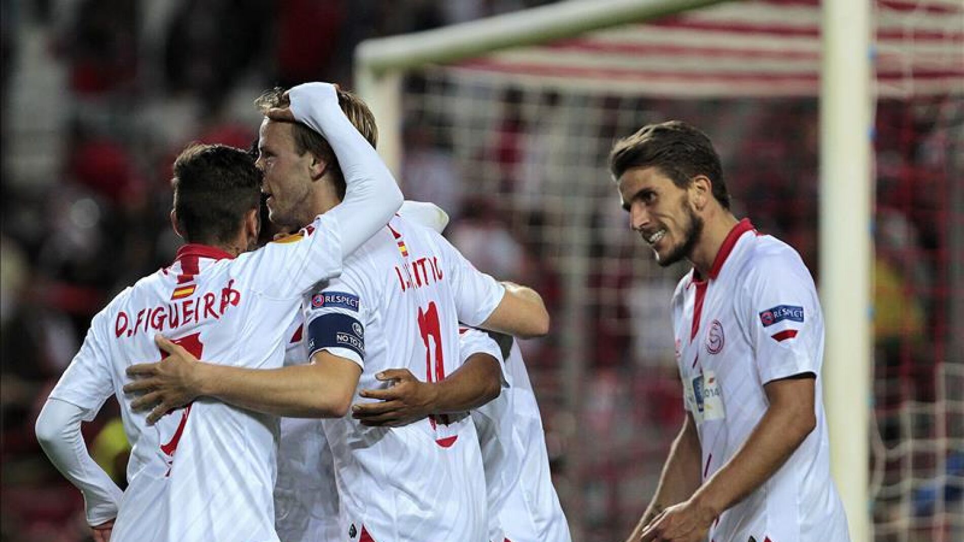 El Sevilla celebra el segundo gol