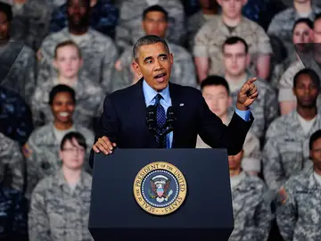 Obama durante una rueda de prensa Obama durante una rueda de prensa