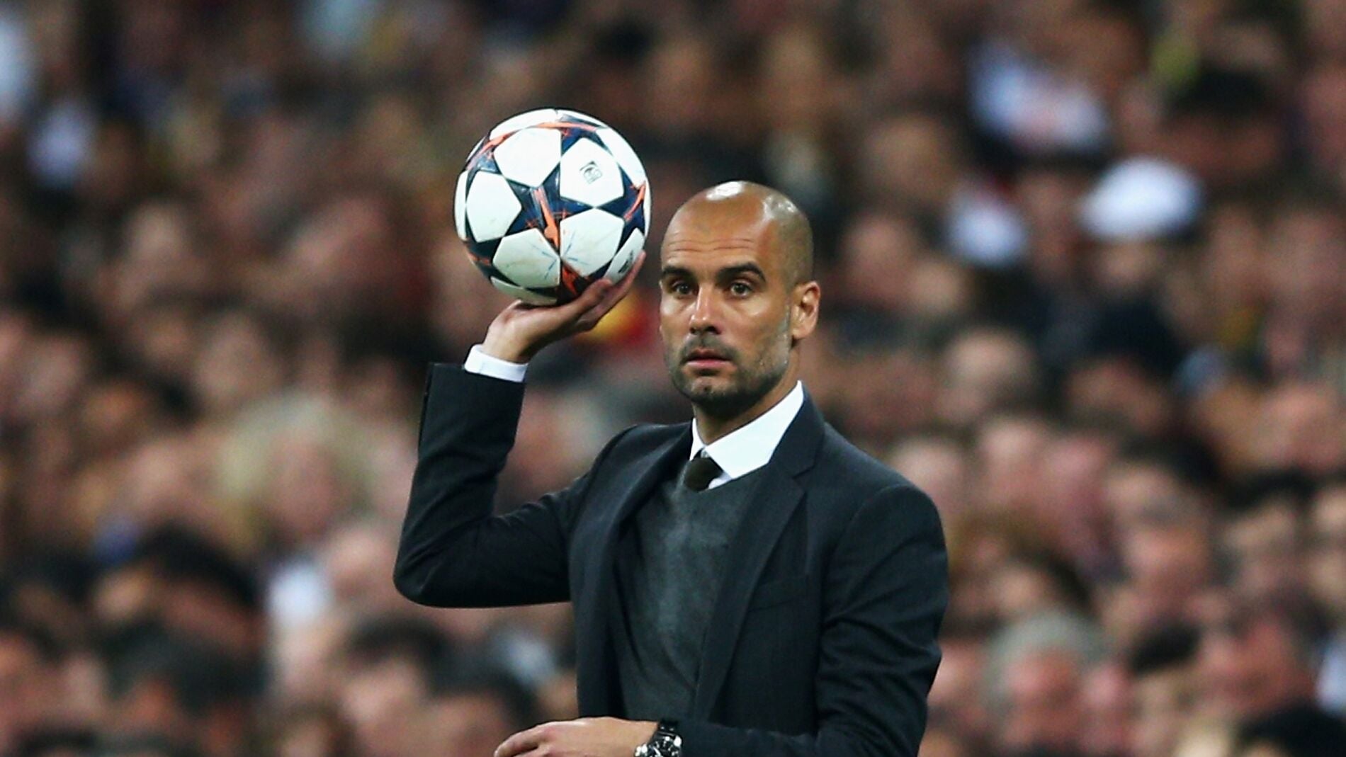 Pep Guardiola, durante un partido de Champions