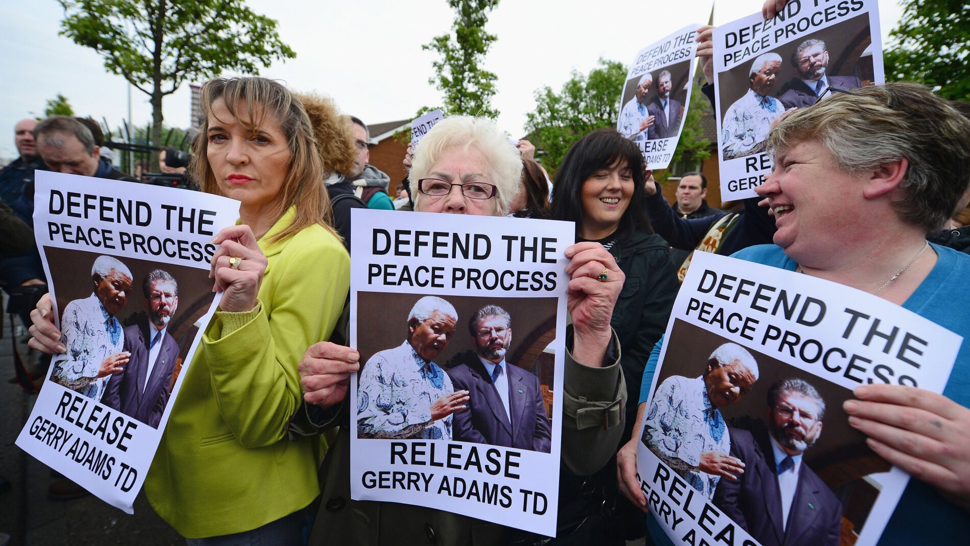 Manifestaci&oacute;n a favor de Gerry Adams
