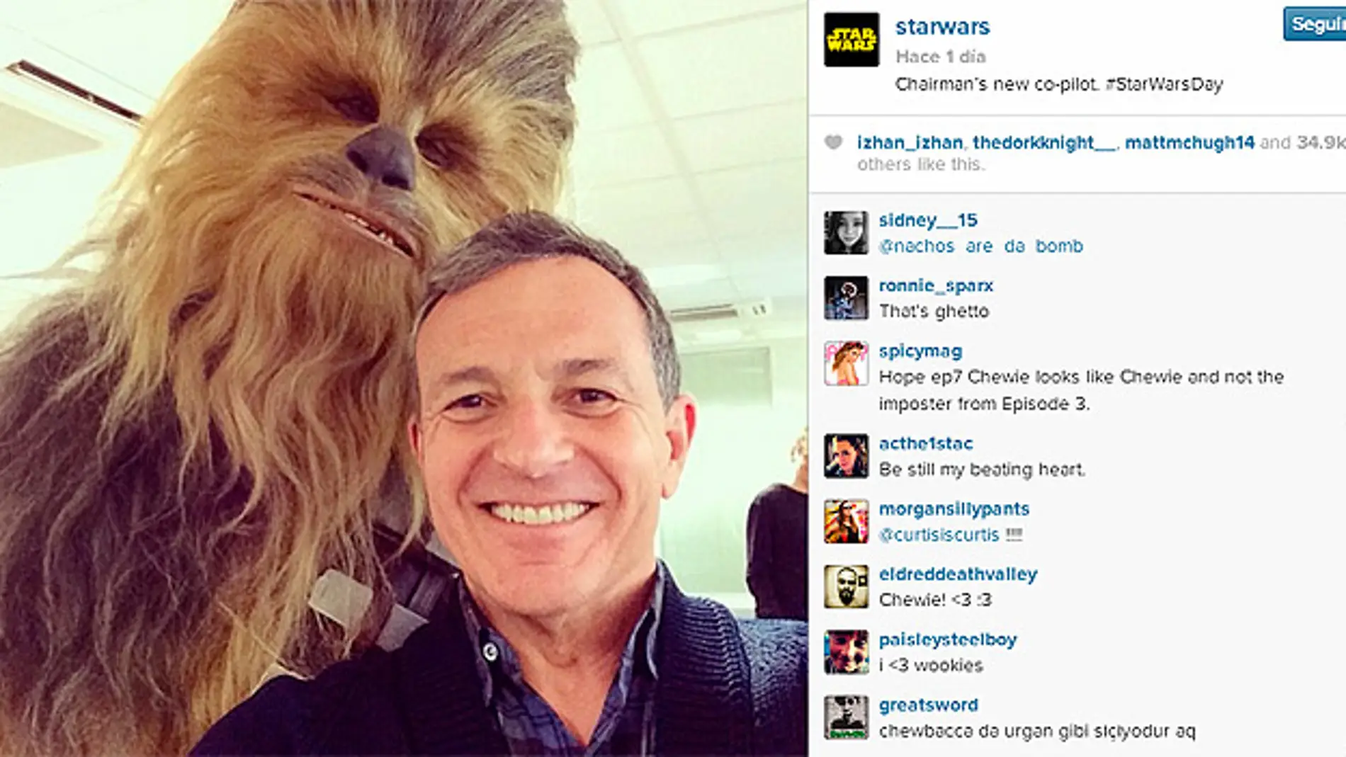 Primera 'selfie' de Chewbacca