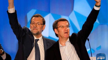 Mariano Rajoy junto a Núñez Feijóo