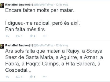 Los twitts del detenido Los twitts del detenido