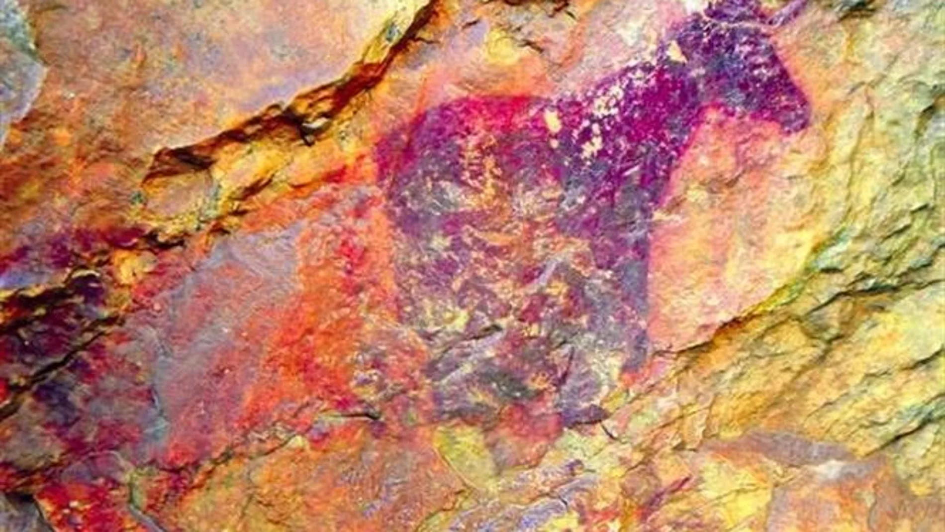 Pintura rupestre encontrada en el yacimiento Pintura rupestre encontrada en el yacimiento