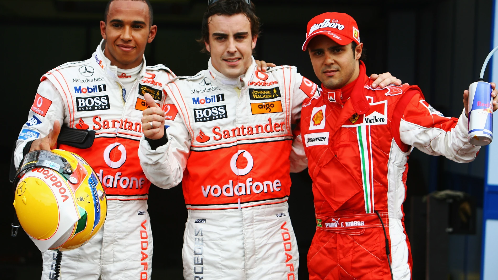 Hamilton, Alonso y Massa en 2010