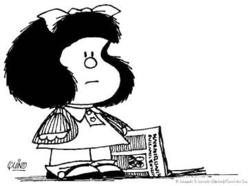 'Mafalda', le personaje más famoso del humorista gráfico 'Quino'.