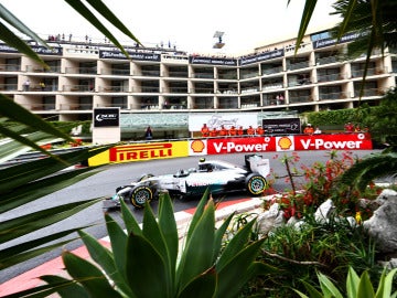 Rosberg, en un giro en Montecarlo