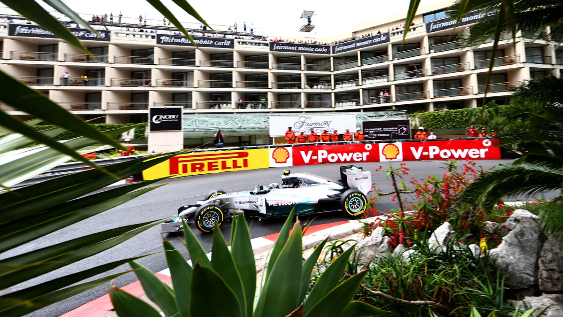 Rosberg, en un giro en Montecarlo