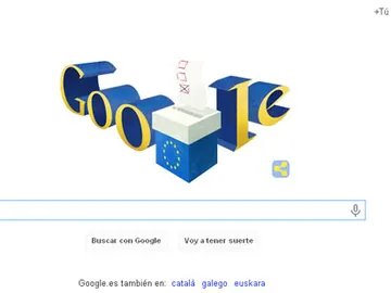 'Doodle' de Google dedicado a las elecciones europeas. 'Doodle' de Google dedicado a las elecciones europeas.